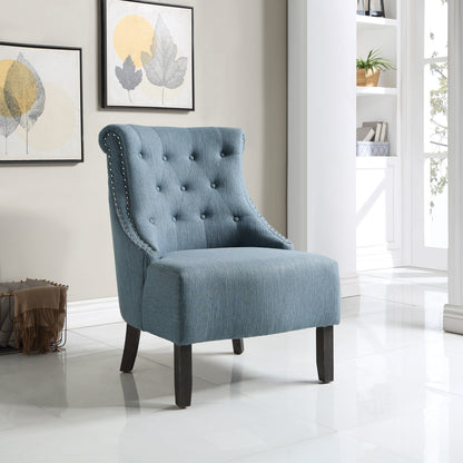 Office Star Evelyn Tufted Chair with Grey Wash Legs [SB586]